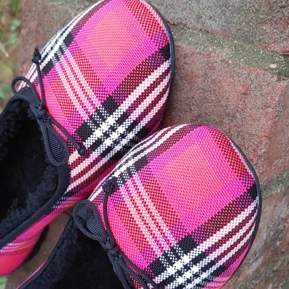 Kate Spade Honey Sherling Pink Multi Plaid Flat Size 7.5 (3472) - Picture 4 of 8